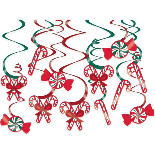 Christmas Candy Cane Swirl Cutout