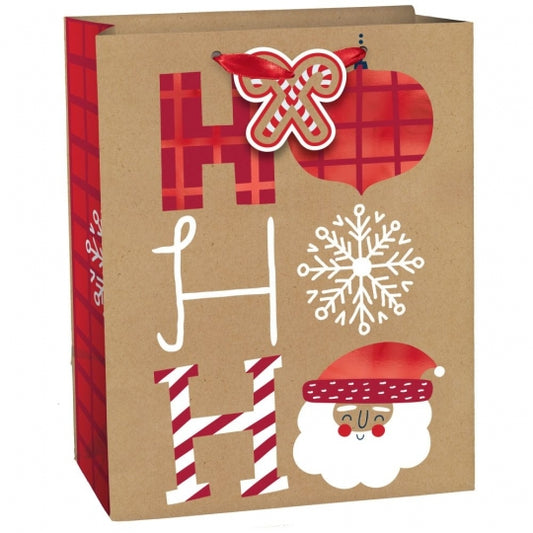 Ho Ho Ho Medium Vertical Christmas Gift Bag