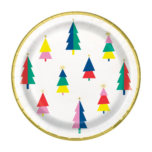 Vibrant Christmas Tree Dinner Plates