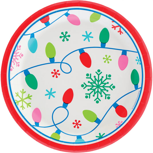 Holiday Christmas Light Dessert Plates