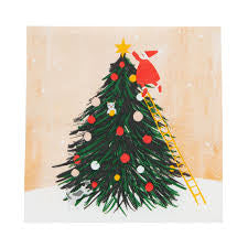 Santa Christmas Tree Luncheon Napkins