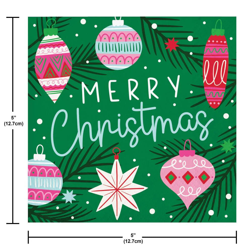 Merry Christmas Beverage Napkins