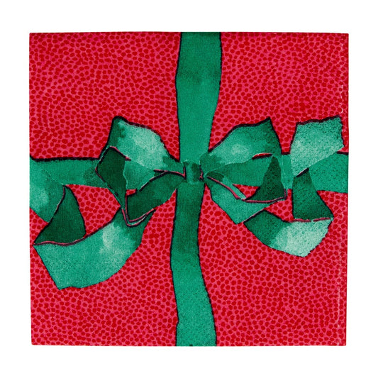 Tied with a Bow Red Beverage Napkins