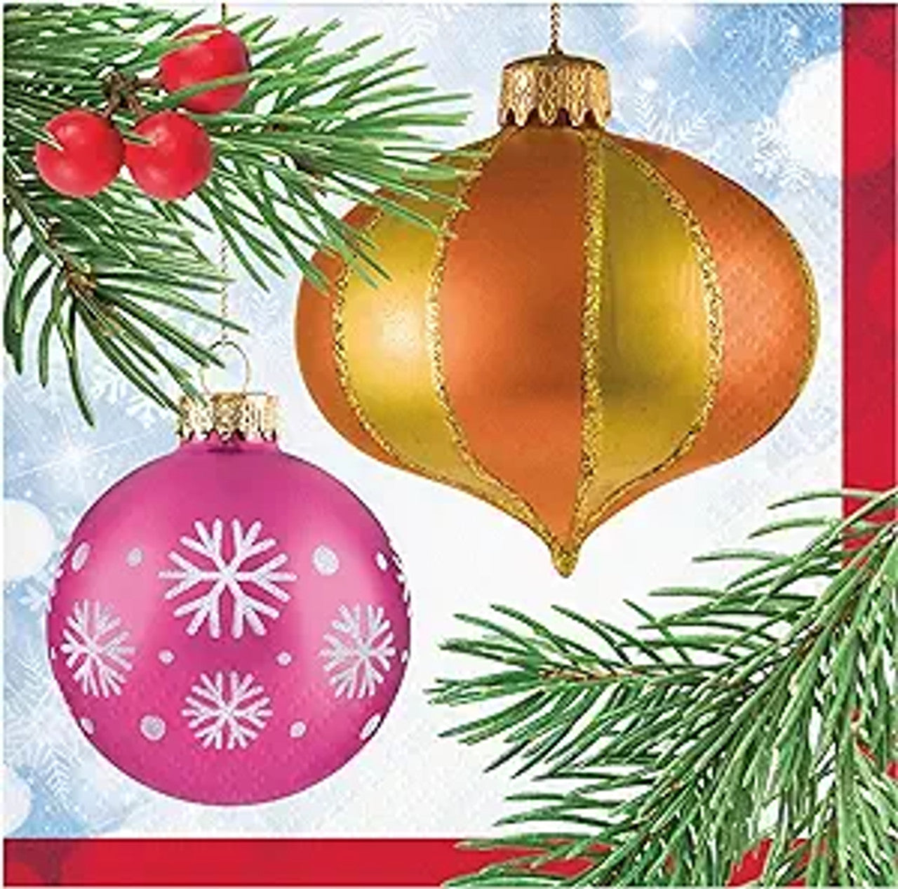 Christmas Ornaments Beverage Napkins