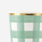 Green Gingham Cups (x8)