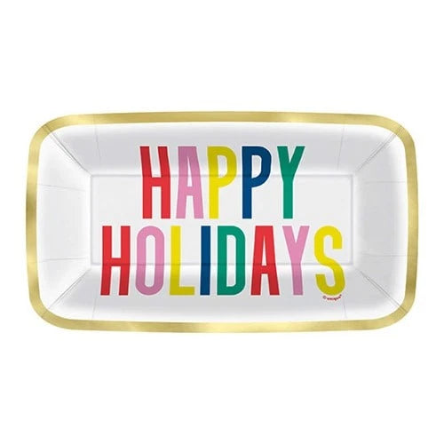 Happy Holidays Rectangular Plates