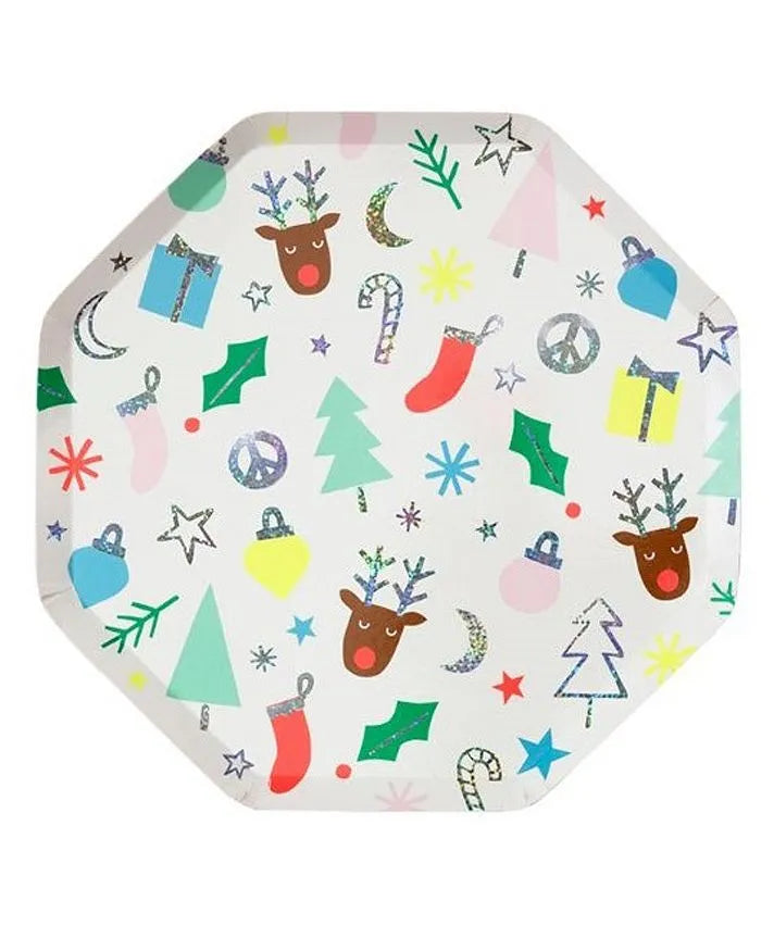 Festive Fun Dinner Plates (x8)