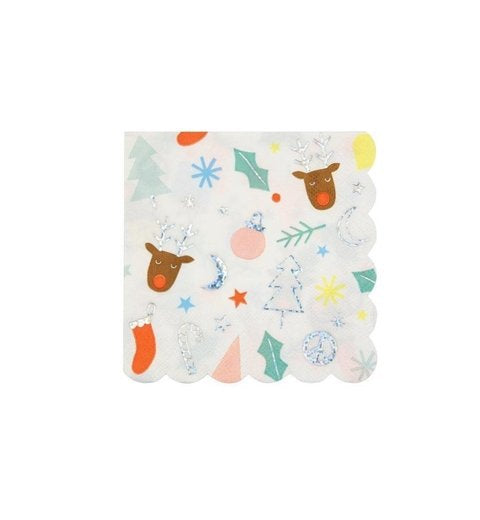 Festive Fun Beverage Napkins (x16)