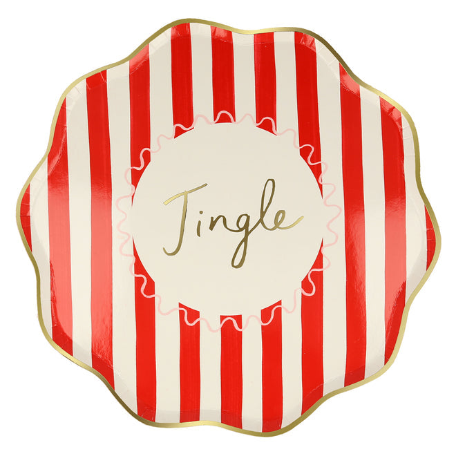 Christmas Striped Dinner Plates (x8)