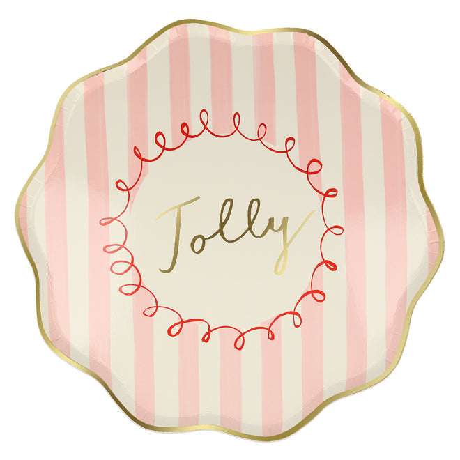 Christmas Striped Dinner Plates (x8)