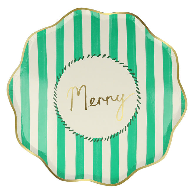 Christmas Striped Dinner Plates (x8)
