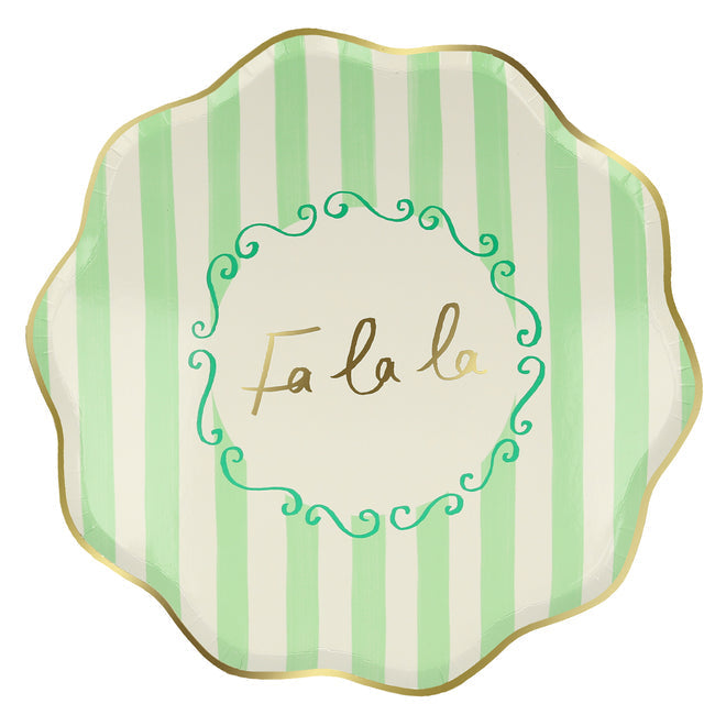 Christmas Striped Dinner Plates (x8)