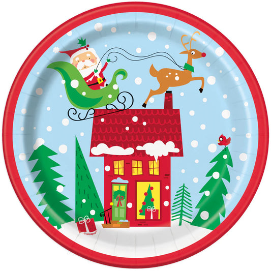 Santa Round Dinner Plates