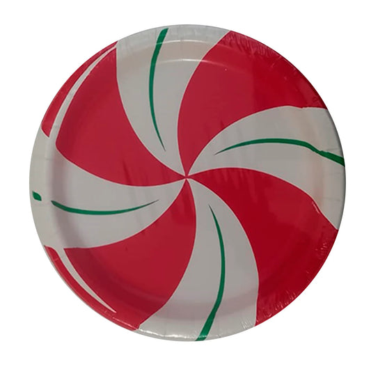 Peppermint Christmas Round Dinner Plates