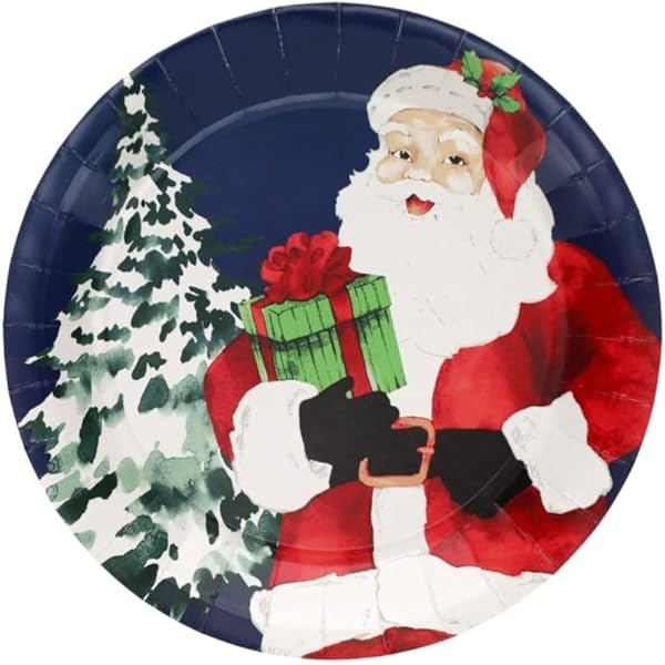 Santa Round Dinner Plates