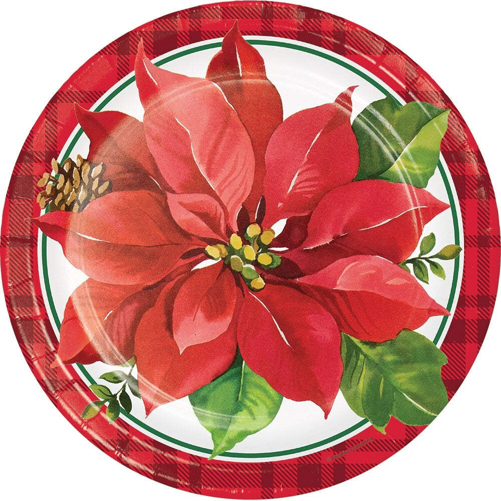 Christmas Poinsettia Dinner Plates