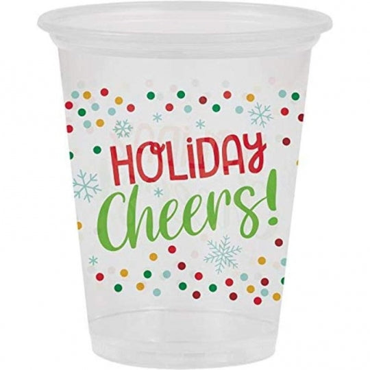 Holiday Cheers Clear Plastic Cups