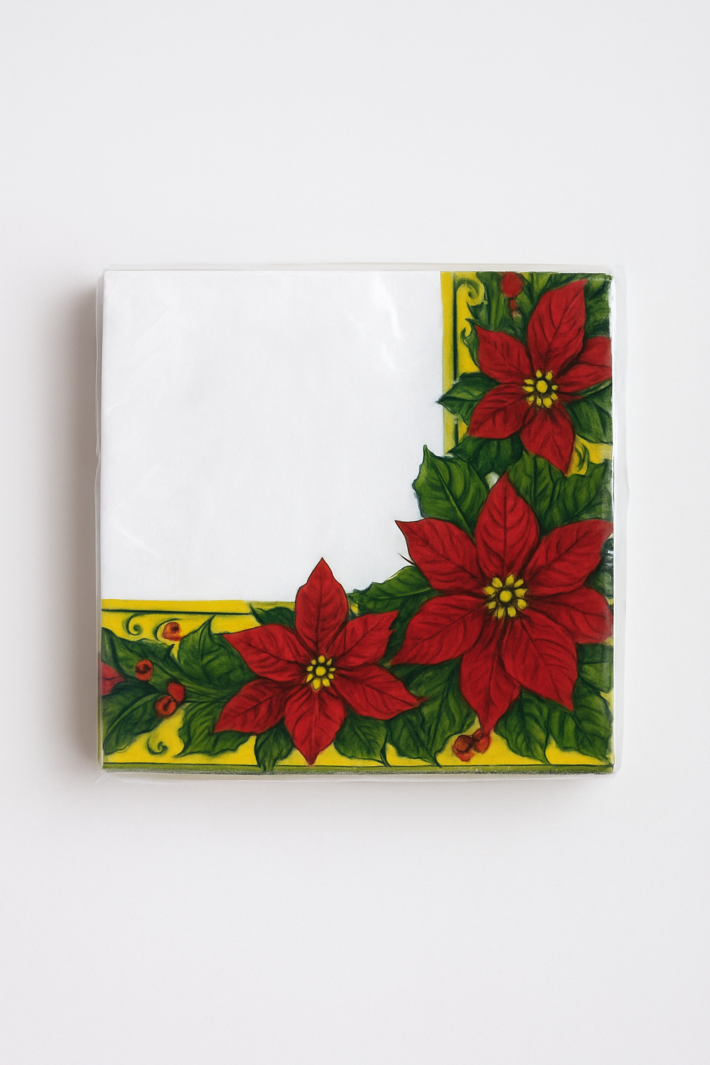 Poinsettia Wreath Beverage Napkins