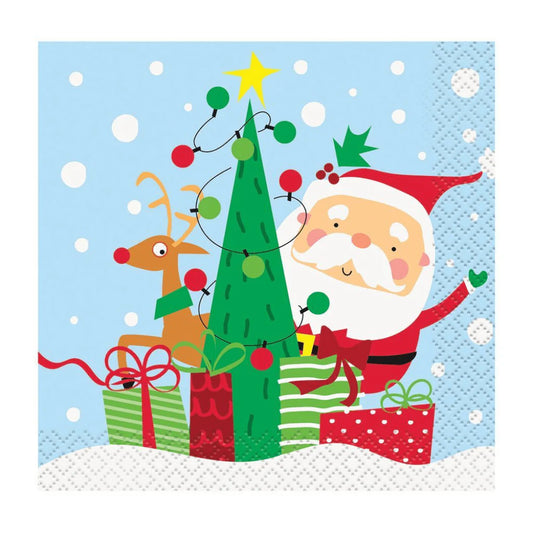 Colorful Santa Beverage Napkins