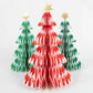 Stripe Paper Honeycomb Trees (x3)