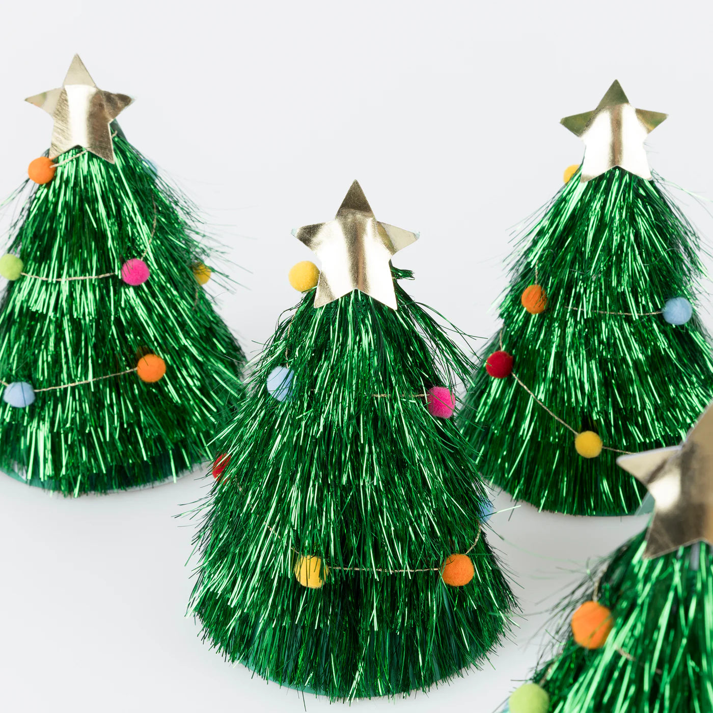 Tinsel Tree Party Hats (x6)