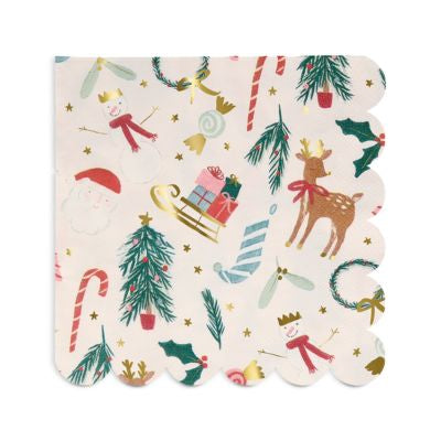 Festive Motif Large Napkins (x16)