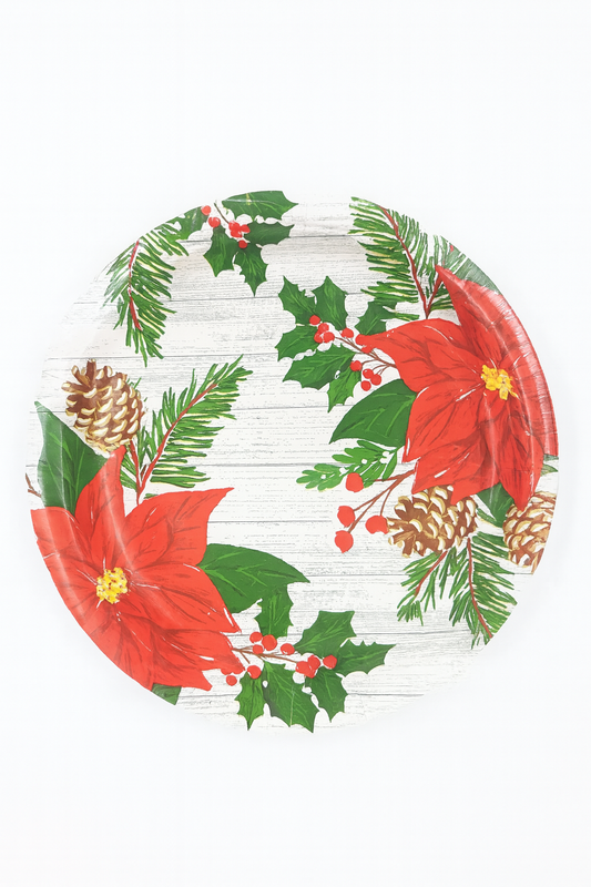 Poinsettia Round Dinner Plates