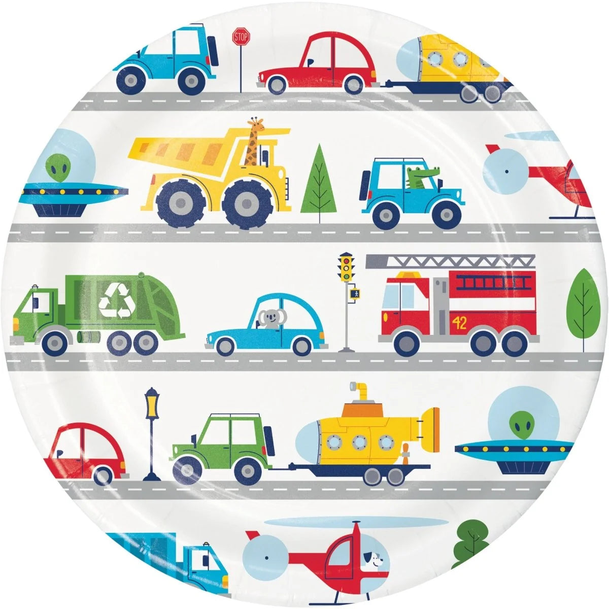 Transportation Time Dinner Plates