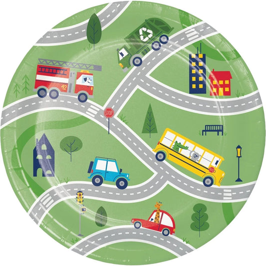 Transportation Time Dessert Plates