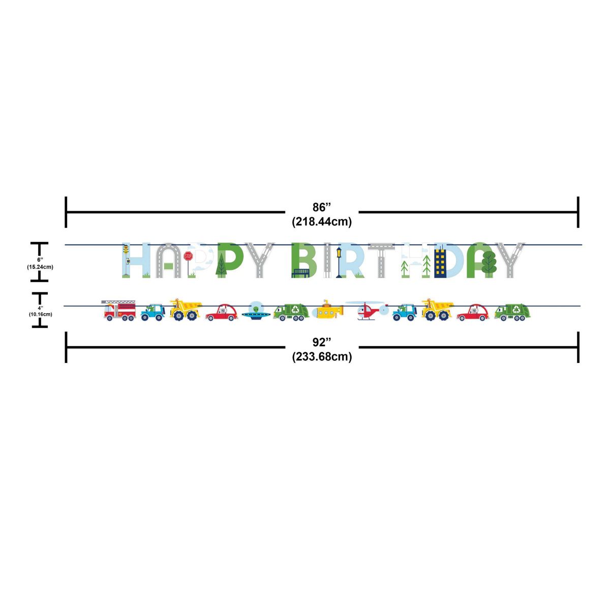 Transportation Time Happy Birthday Banner Set