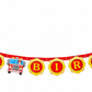 Flaming Fire Truck Happy Birthday Banner