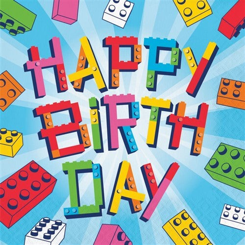 Lego/ Block Party Happy Birthday Lunch Napkins