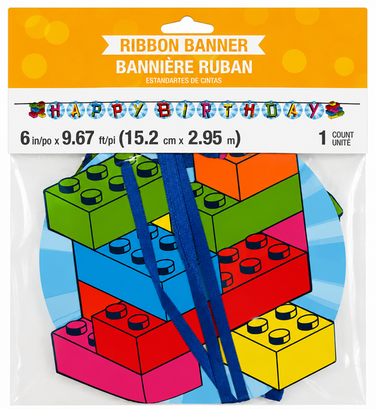 Lego/ Block Party Happy Birthday Banner