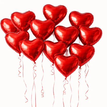 Red Foil Heart Balloon - Dozen