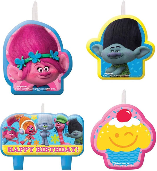 Trolls Birthday Candle Set