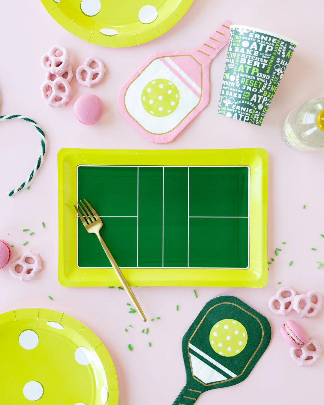 Pickleball Court Shaped Paper Plates