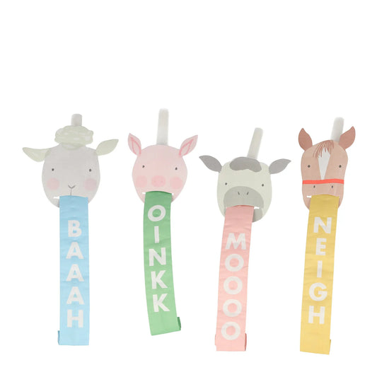 On the Farm Party Blowers (x4)