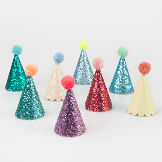 Glitter Mini Party Hats (x8)