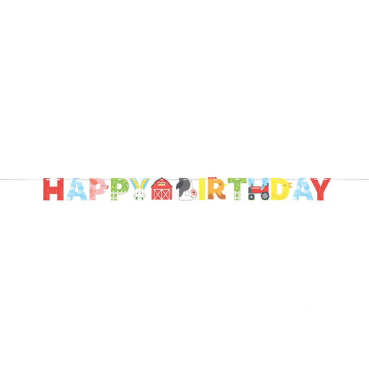Farm Animals Happy Birthday Garland