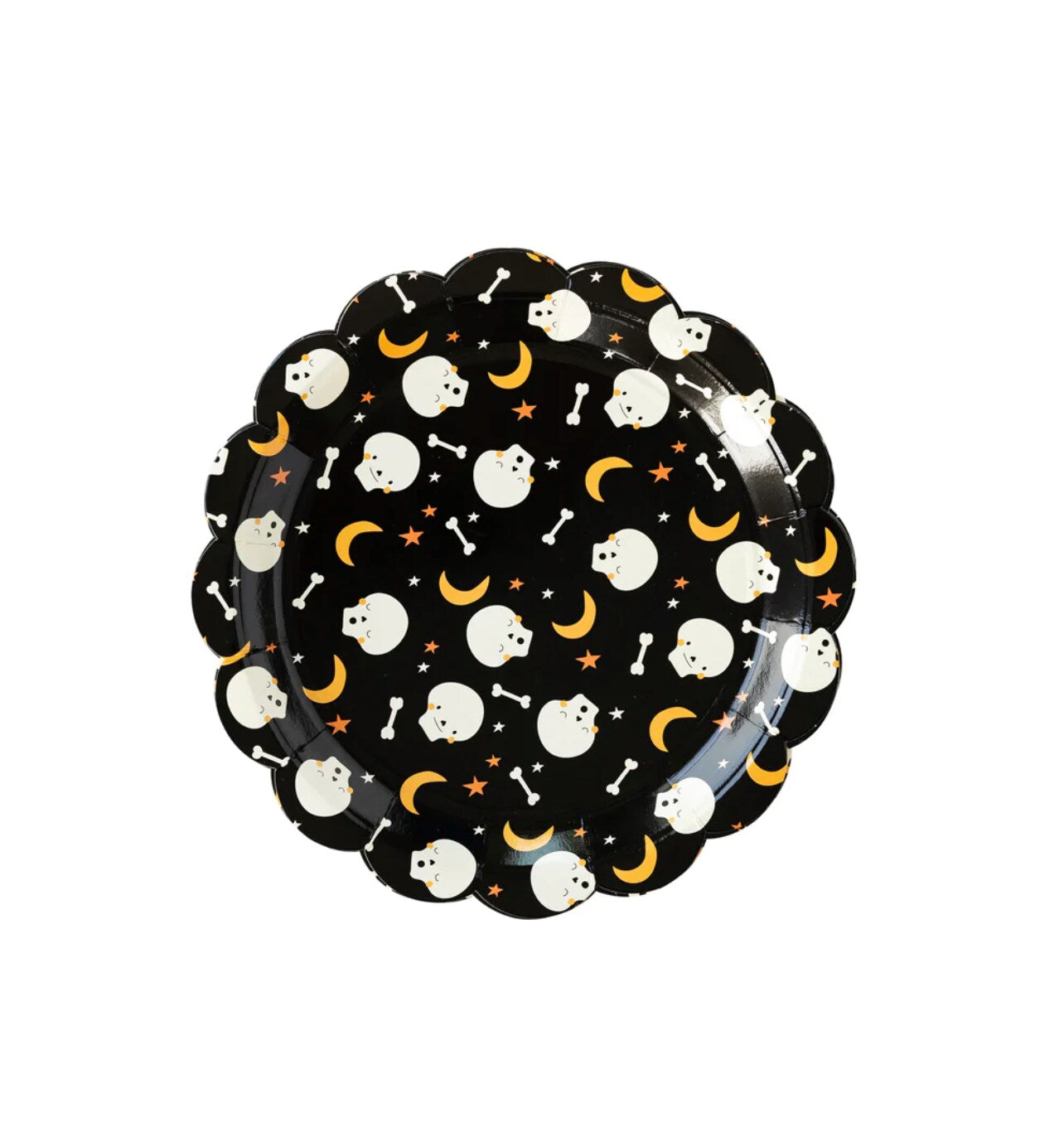 Skull & Moon Scalloped Plates