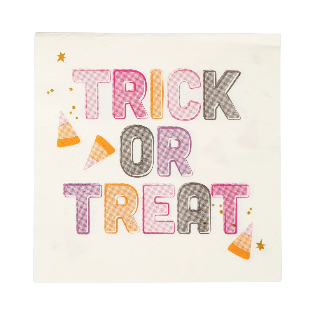 Foil Trick or Treat Paper Cocktail Napkins