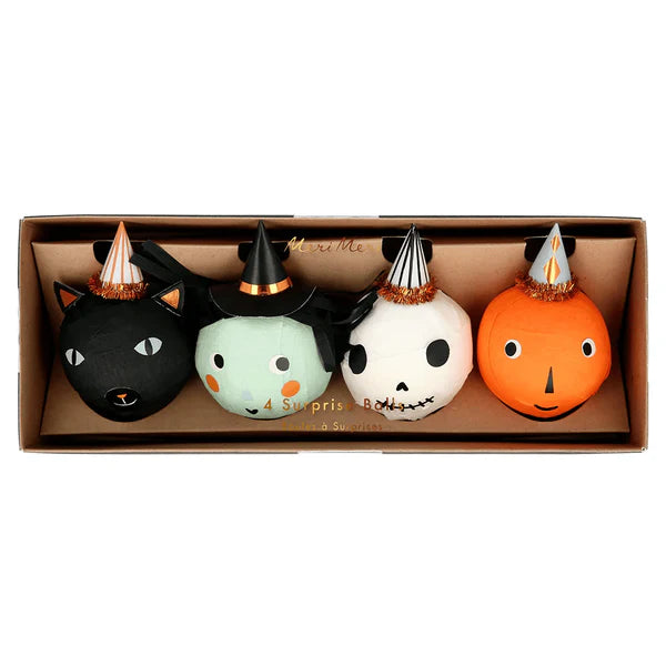 Vintage Halloween Surprise Balls (x4)