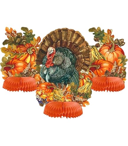 Mini Traditional Thanksgiving Honeycomb Centerpieces