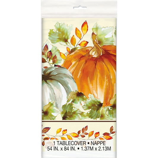 Watercolor Fall Pumpkins Table Cover