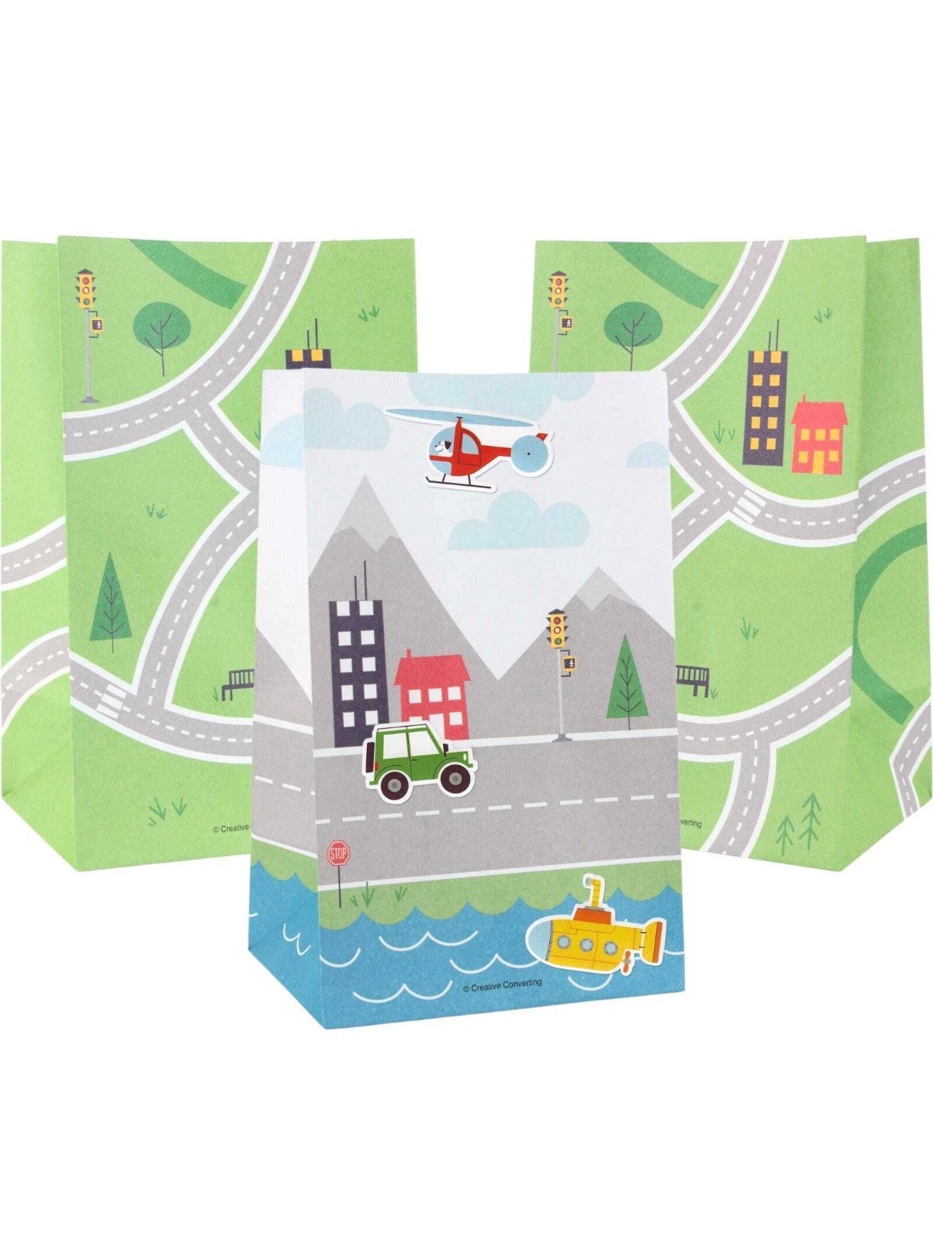 Transportation Time Paper Treat Bags