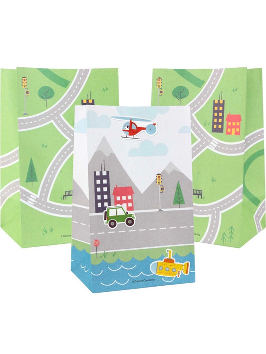 Transportation Time Paper Treat Bags