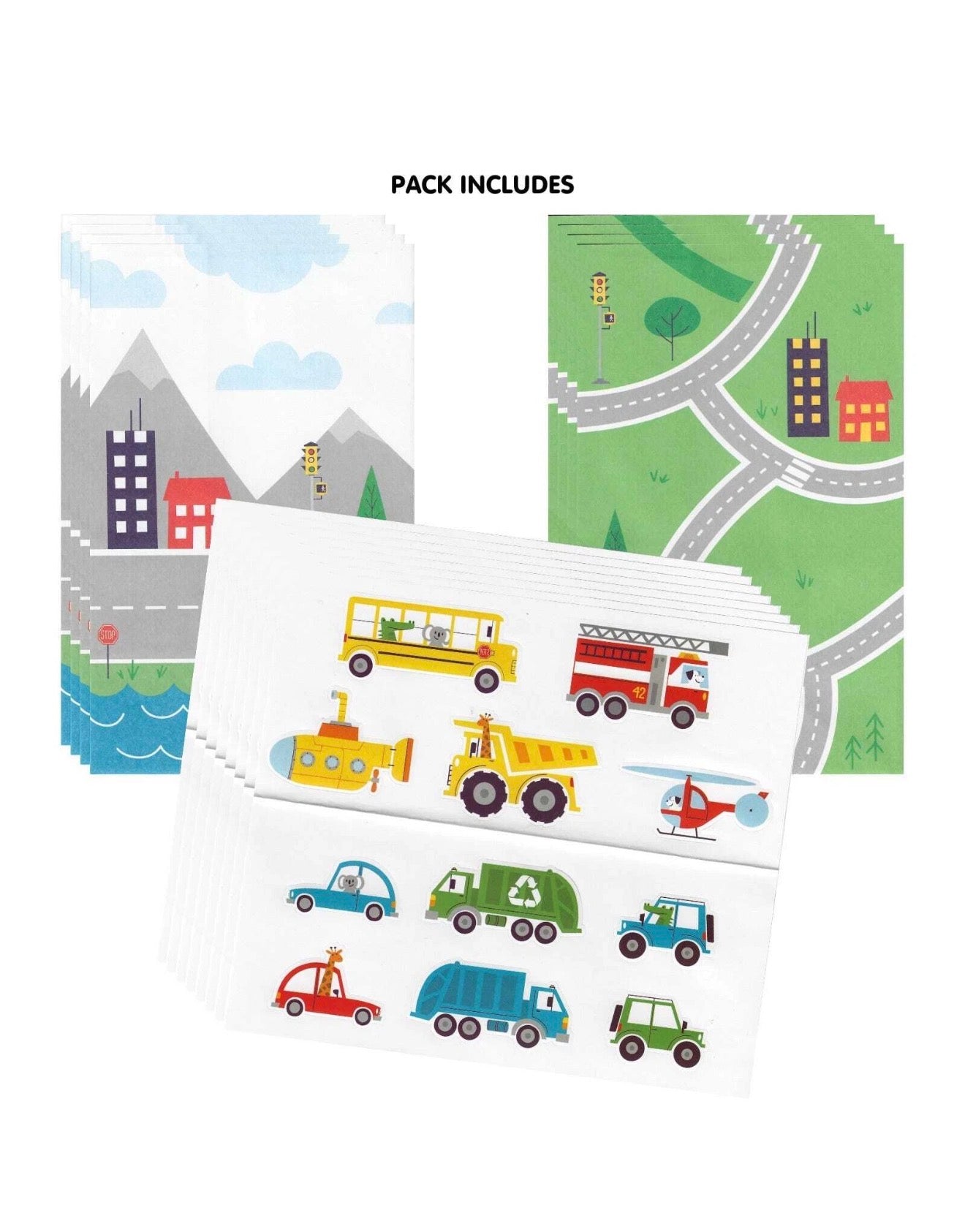 Transportation Time Paper Treat Bags