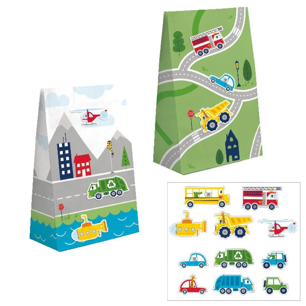 Transportation Time Paper Treat Bags