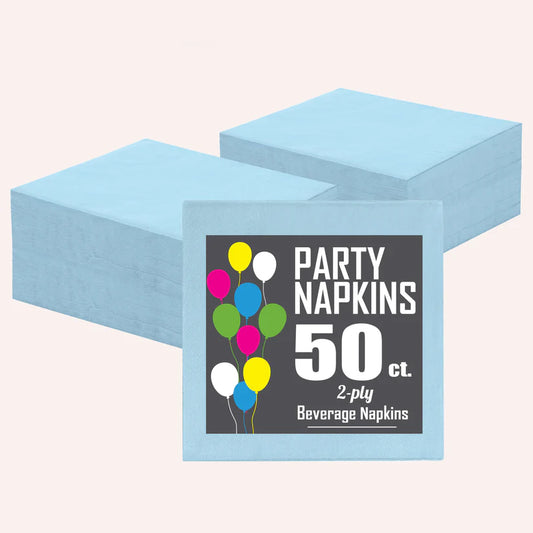 Light Blue Beverage Napkins (50ct)