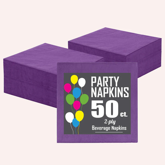 Purple Beverage Napkins (50ct)